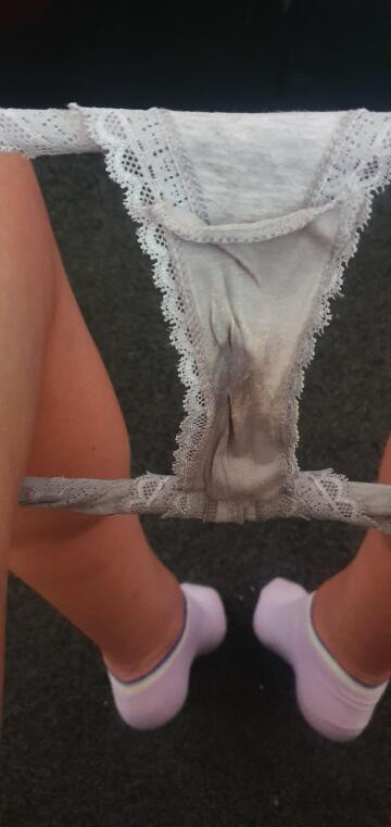 [selling] who wants to get my fresh creamed up panties £35 😜 can do addons dm me xxx