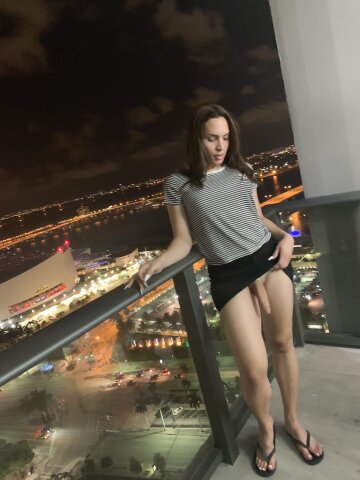 hanging out on the balcony