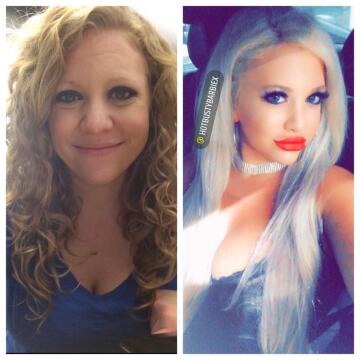 bimbofication before and after [f] i love my fake lips and tits!
