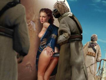 padme getting fucked on tatoonie by tusken raiders (negisaray)