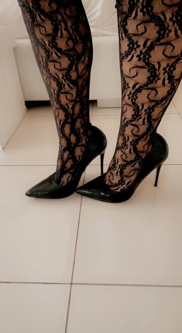 high heels and stockings