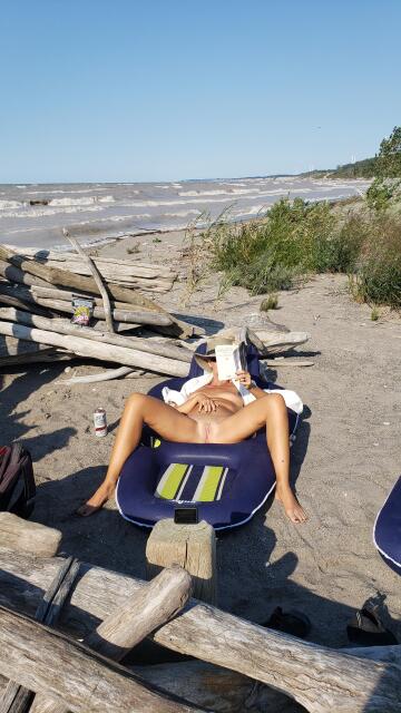 i love my spot in the sunshine at the beach.