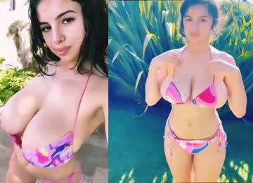 big tits in bikini + bouncing
