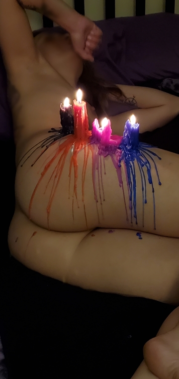 she loves that little burning sensation. she got a lot more than a little burning sensation this time. every giggle spilled a little more down her ass.