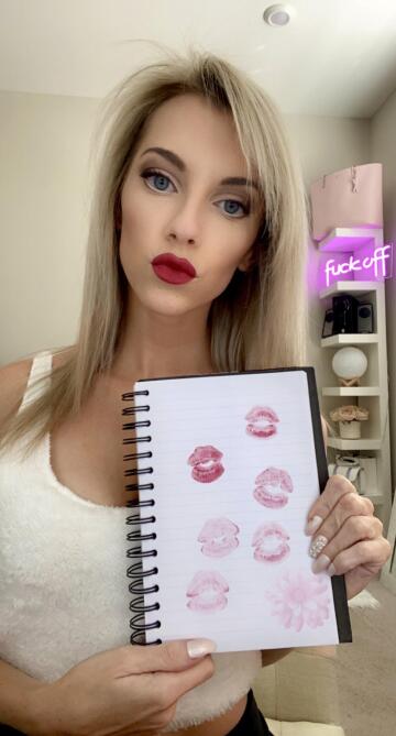 thinking about leaving red lip prints all over you…💋