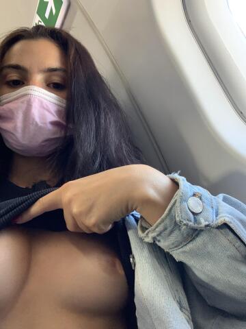 tits in the airplane