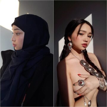 asian hijabi showing her slutty side