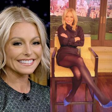 kelly ripa. always showing off her legs and sex appeal as much as humanly possible.