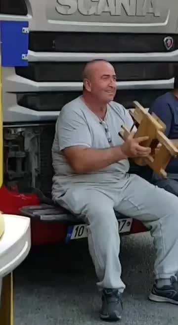 meanwhile in a truck parking