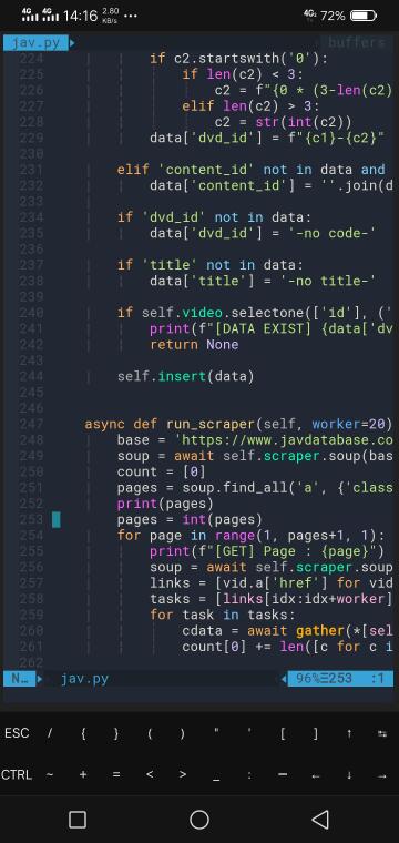 fisished jav database python script with sqlite3