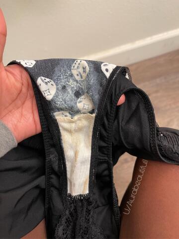 my creamy , sweaty panties after a super long day🥵