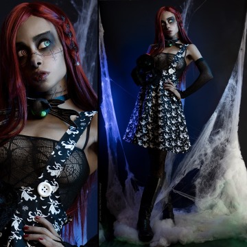 meet jacky skellington, jack and sally's daughter by thelittlevampyr