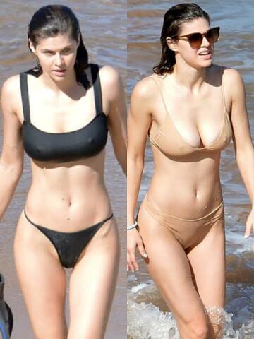 let's stroke each other on the beach while alexandra daddario shows off