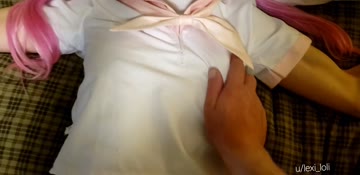 pov: playing with your bound schoolgirls titties....