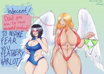 sanguinia takes a flustered konnie out for swimsuit shopping by @bleatingmaniac