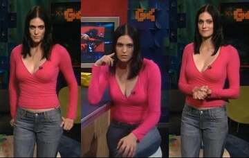 morgan webb showing off her tits (2004)