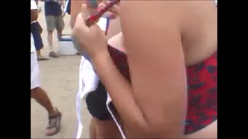 shy milf unleashes massive pair for spring break