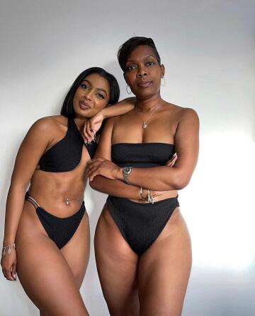 black daughter and mother