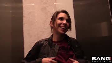 flashing pussy and tits in the elevator