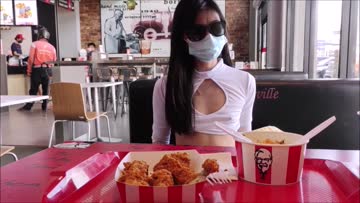 flashing my body inside a busy kfc and got caught? 😨