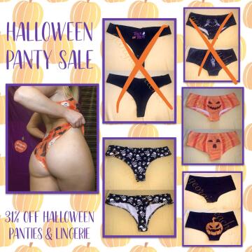 🎃halloween sale🎃 onky a few days left to get 31% off any halloween panties or lingerie orders🧡 2 day wear + orgasms each day + 3 pics🔥 ask about the other worn items i have available🍑 [us] shipping/tracking [pty] [selling] kik: georgiaa.peachess