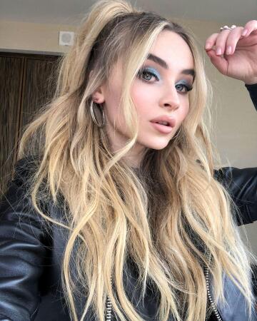 “baby, no. i got a photoshoot i’m about to do. put your cock away… ugh fine! i’ll suck it but you better not ruin my hair and makeup!” - sabrina carpenter