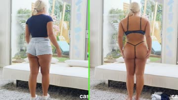 a pawg with and without jeans