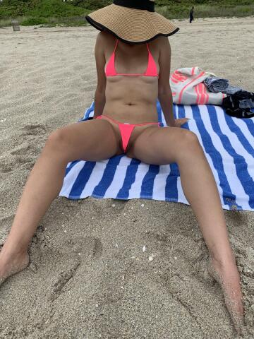 i love wearing my micro bikinis to the beach!