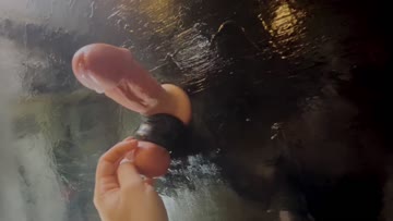 my submissive friend shot a beautiful thick load all over forearm and leg during his first glory hole. [oc]