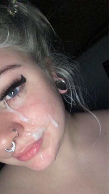 my face looks better with cum all over it