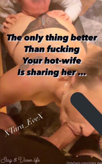 love sharing my hot wife 🥰 she’s my favourite pornstar 😛