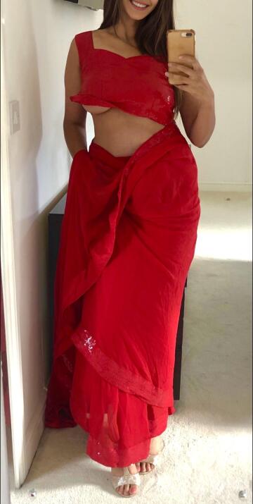 do you like how this red sari looks on my brown skin? 🥻british punjabi indian