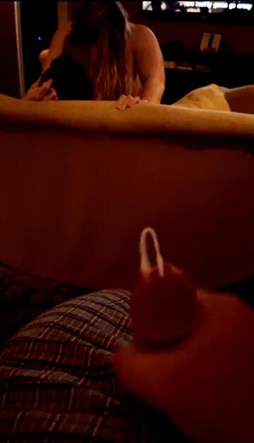 hubby came while watching me fuck a bull in the theater