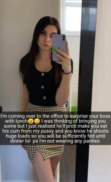 your gf cooks a homemade meal and brings it to your boss while your lunch will be his cum from her pussy