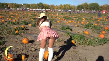 wind caught me by surprise at the pumpkin patch!
