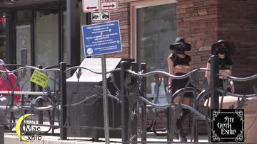 tits-out walk through town with the lovely shygothexhib. the college boys loved us!