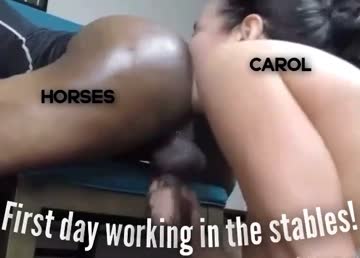 fan request - u/figspare8541 / carol got a bit too carried away on her first day of working within the stables!