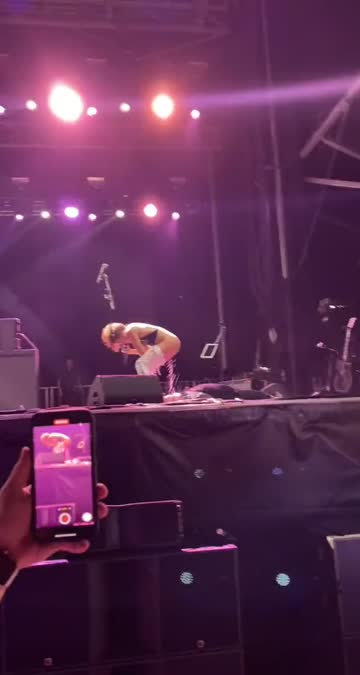 sophia urista unloads on fan's face during live show