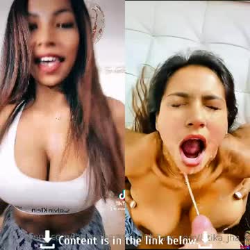 from making tiktoks to getting her face covered in cum 😍
