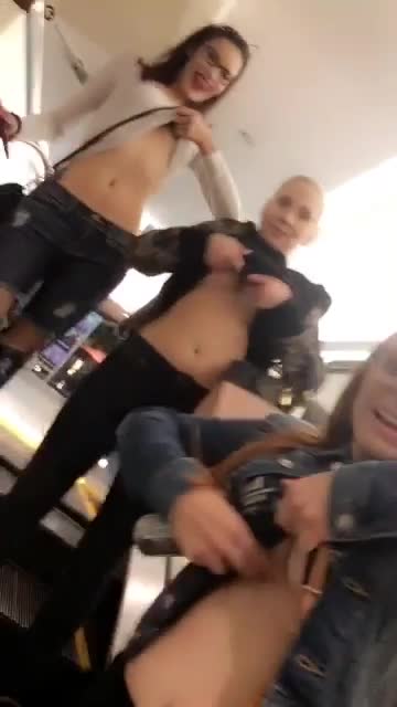 flashing tits in the mall