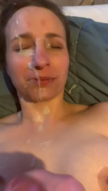 look at the cum fly all over and cover my face.