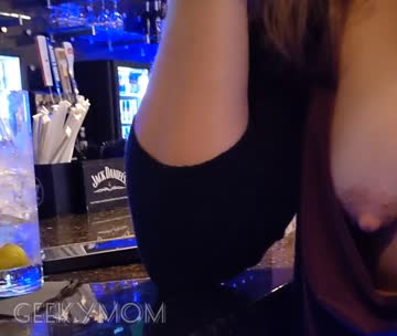 dared to get my nipple out in (f)ront of the bartender