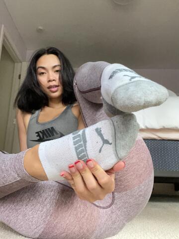 how do you like these socks on me?