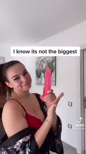 funny tiktok video: a girl with her dildo
