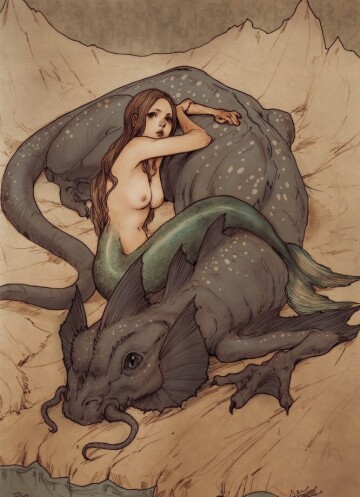 mermaid and water dragon by jasmin darnell (2019)
