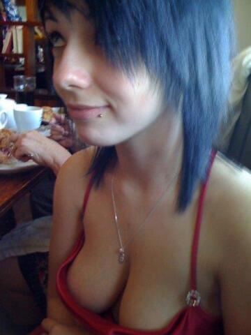 our waiter couldn't stop peeking at her tits