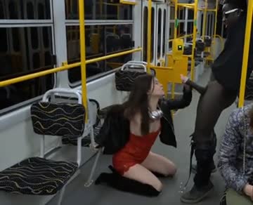 what a desperate slut...sucking bbc in the subway