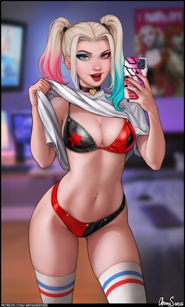 harley quinn selfie by aroma sensei (2021)