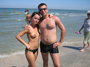 beach couple equally topless | mamaia beach, romania | c.2010