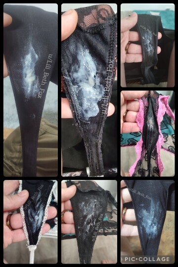 black friday seems like a great day to celebrate my sticky black panties 🖤 [oc] only lady cum in these!